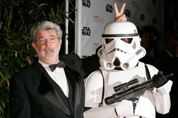 George Lucas and Stormtrooper at Cannes