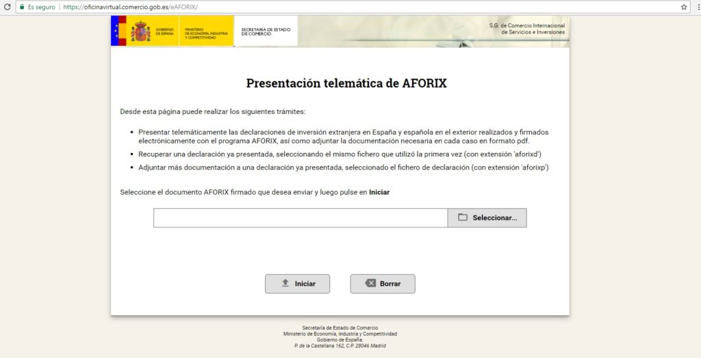 Presentación telemática del Modelo D6 a través de Aforix