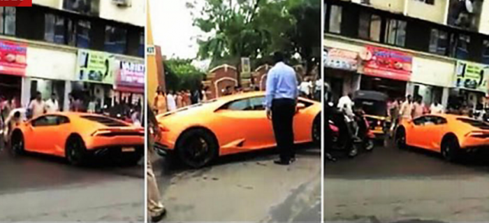 Indian Politician Gifts New Lamborghini Huracan To Wife  Minutes Later  She Crashes It Into A Rickshaw