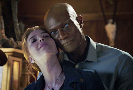 MIDNIGHT, TEXAS -- "Last Temptation of Midnight" Episode 108 -- Pictured: (l-r) Arielle Kebbel as Olivia, Peter Mensah as Lemuel -- (Photo by: NBC)