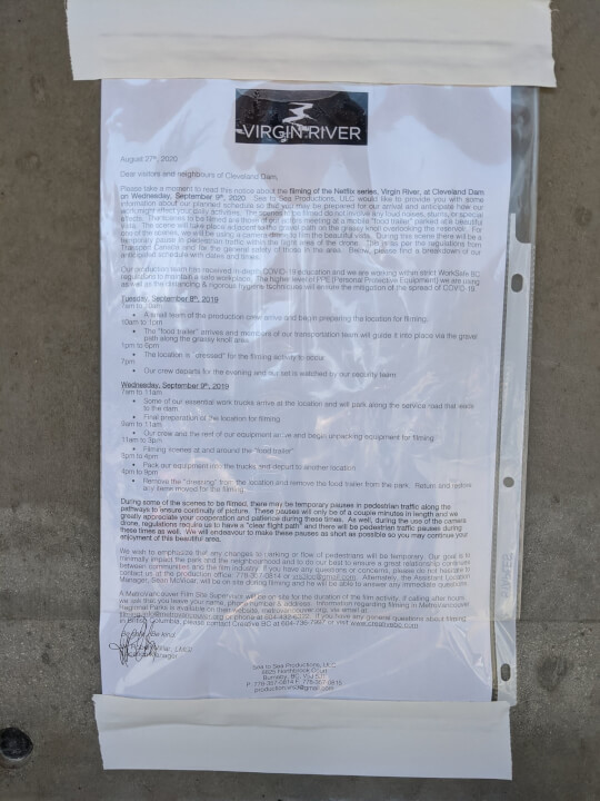 aviso de producción para la temporada 3 del río virgen